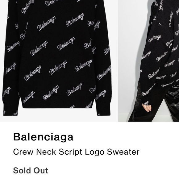 100% authentic all over script Balenciaga sweater BNWT - Picture 1 of 11